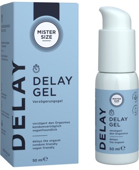 Mister Size Delay Gel Hộp giấy và chai bơm